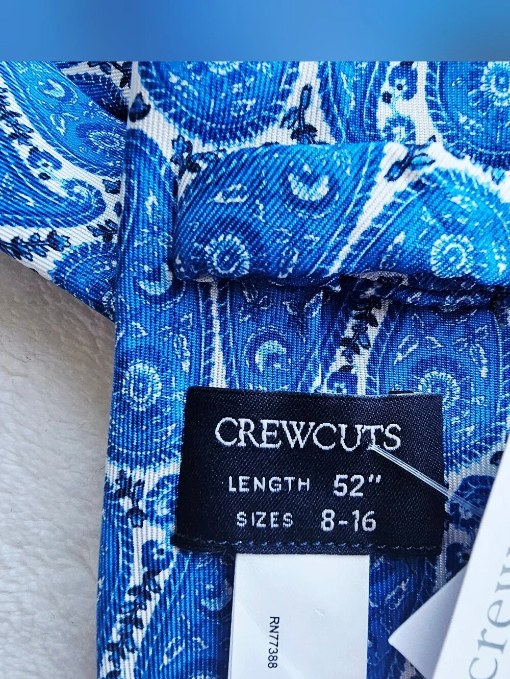 J Crew Kid's Silk Tie in Paisley